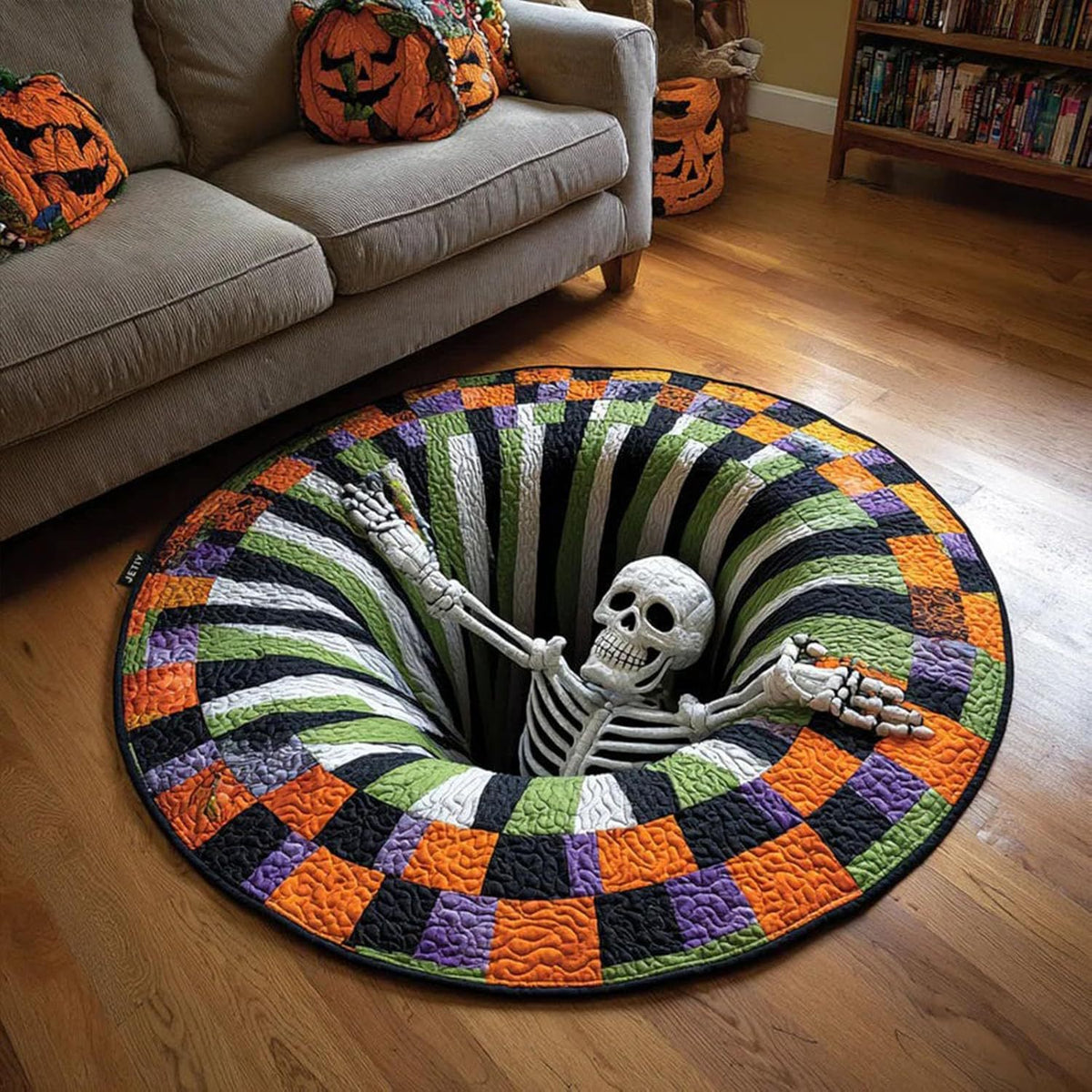 Halloween 3D Visual Floor Mat - Festive Rug for Living Room, Bedroom & Office