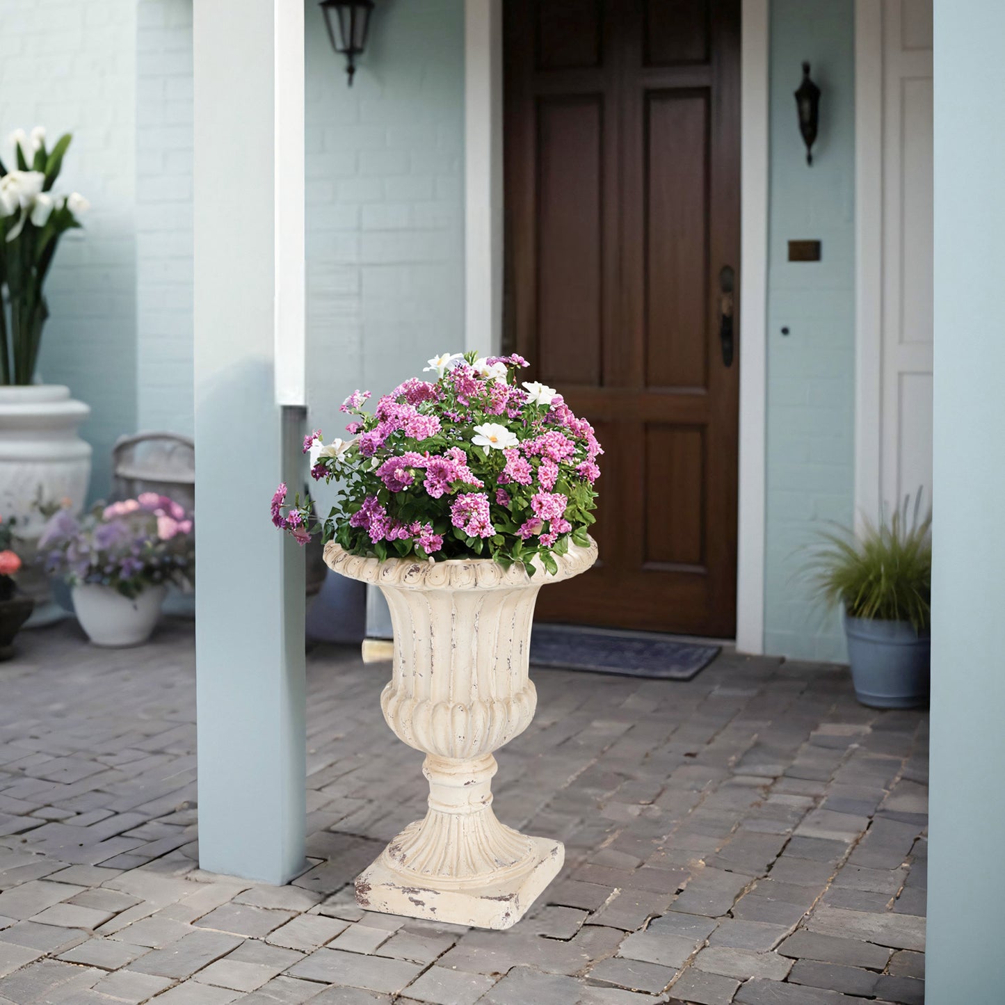 MGO Garden Urn, Antique White, 19.25 H