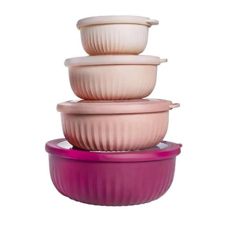 8-Piece Plastic Meal Bowl Set - Colorful Food Storage Bowls for Kitchen