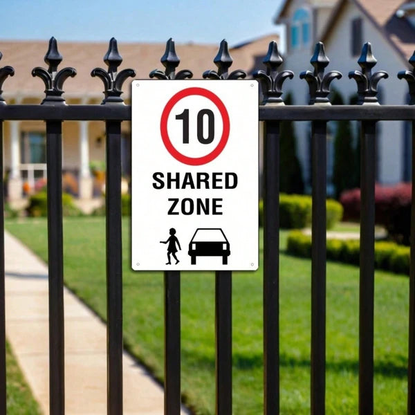 Vintage Speed Limit 10 Km/H Metal Wall Sign - 8x12in