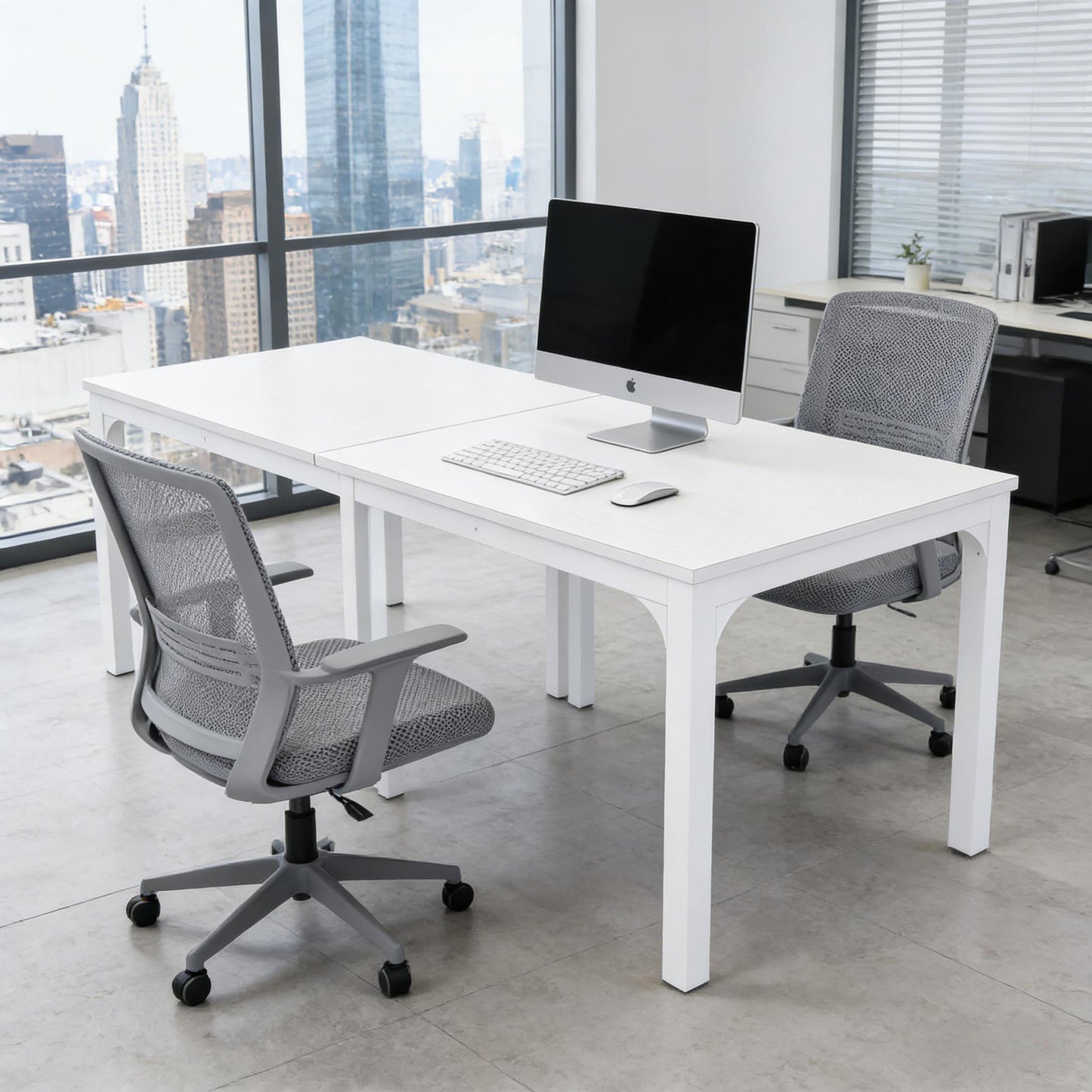 Dual Workspace Desk - Rectangle Computer Desk for Home Office
