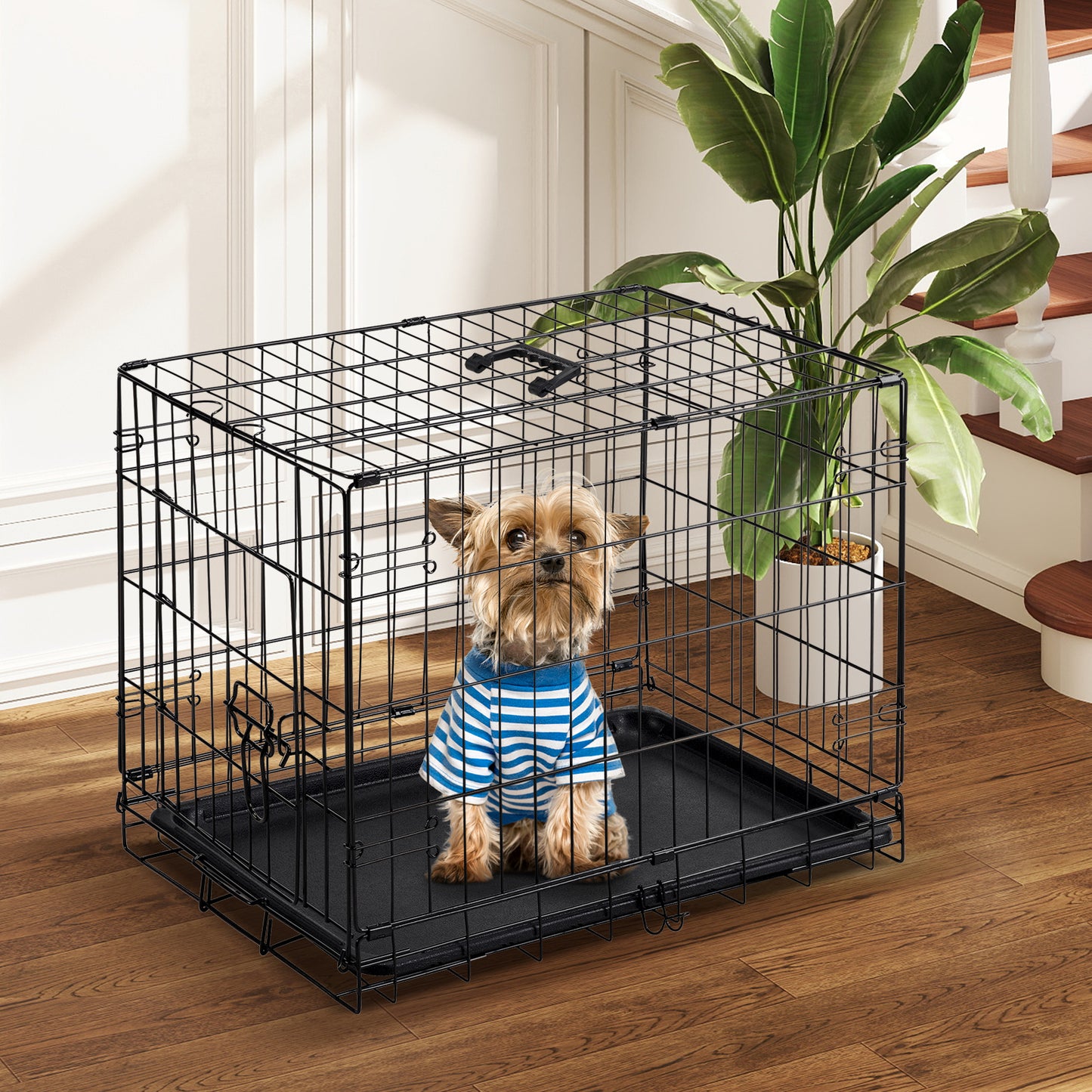 24-30 Inch Single Door Dog Cage for Pets - Sturdy Pet Kennel & Crate