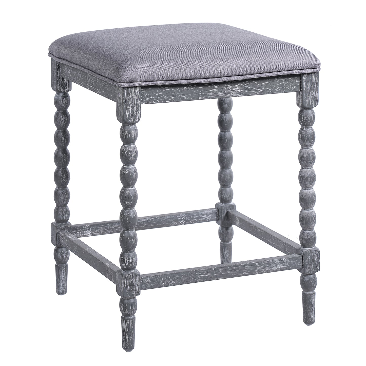 26Counter Stools,Set Of 2 With Upholstered Seat, Solid Acacia Wood