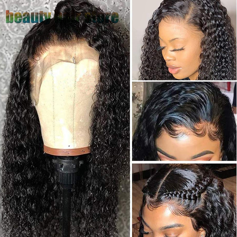 Brazilian Kinky Curly Human Hair Wigs with Lace Front - Natural Color & Lengths