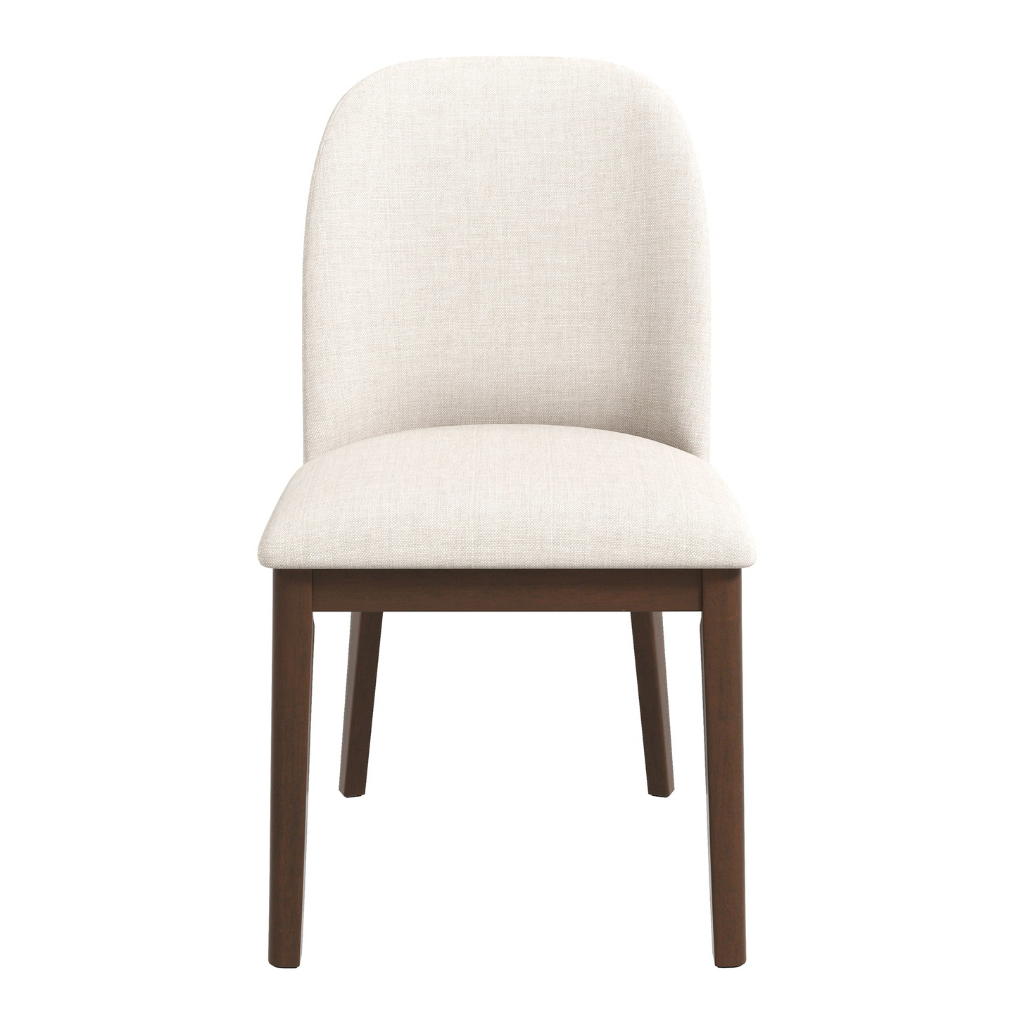 Mid-Century Modern Kaitlyn Beige Linen Dining Chair With Solid Wood