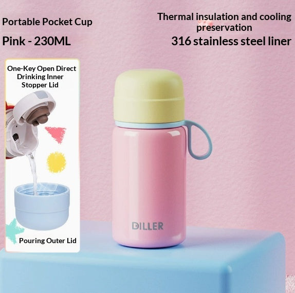Mini Stainless Steel Water Bottle Pocket Thermos Compact Portable Drinkware