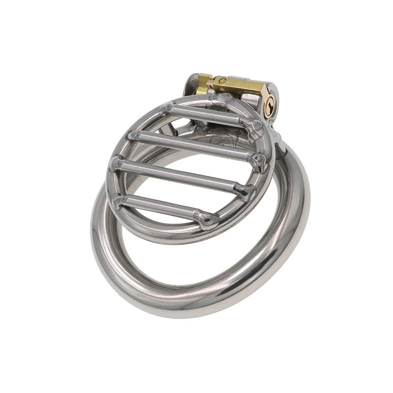 Men's Stainless Steel Flat Chastity Lock with Multiple Ring Sizes