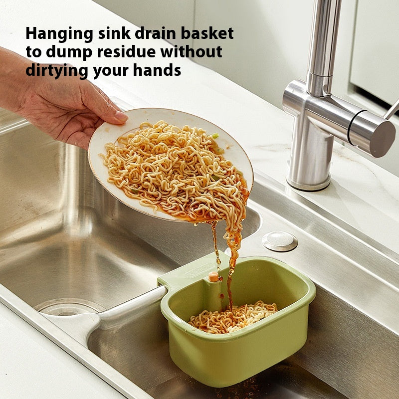 Hanging Kitchen Drain Basket with Open Lid for Wet and Dry Storage