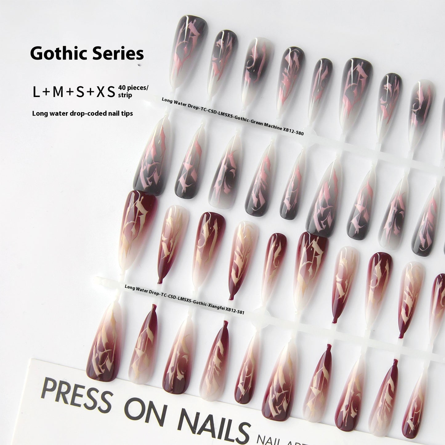 European and American Antique Style Nail Art Water Drop Stickers - Frosted & Glossy Layers
