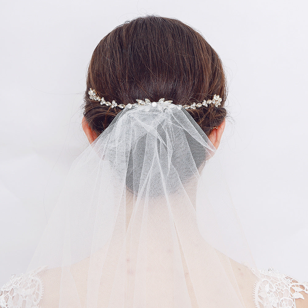 Crystal Flower Hair Comb - Handmade Bun Accessory