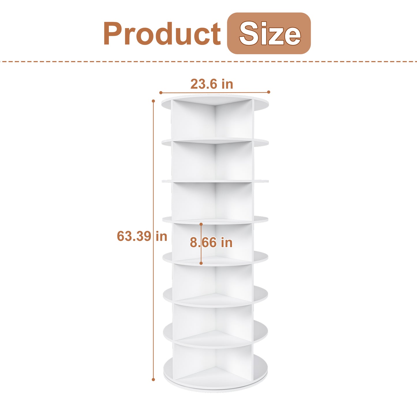 Rotating Shoe Rack Tower, 7-Tier Spinning Storage Rack, Free Standing