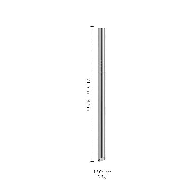 Stainless Steel Angled Straw Drinkware Set for Milk Tea and Beverages