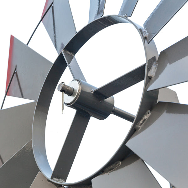 4-Pod Windmill Garden Decor - 8FT Tall Vane Wind Spinner with Steel Construction
