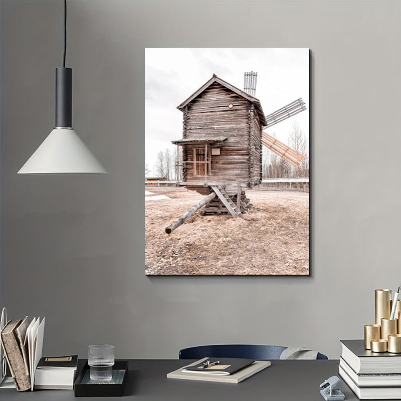 Abstract Warm-Style Decorative Painting for Gallery Corridor Entrance - Frameless Nordic Art