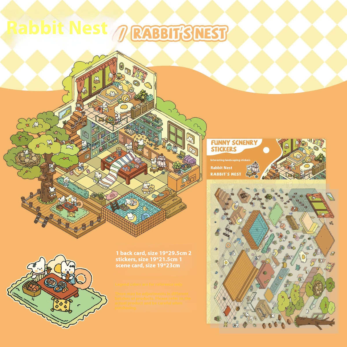 Large Cartoon Landscape Sticker Set for Home & Garden Decor