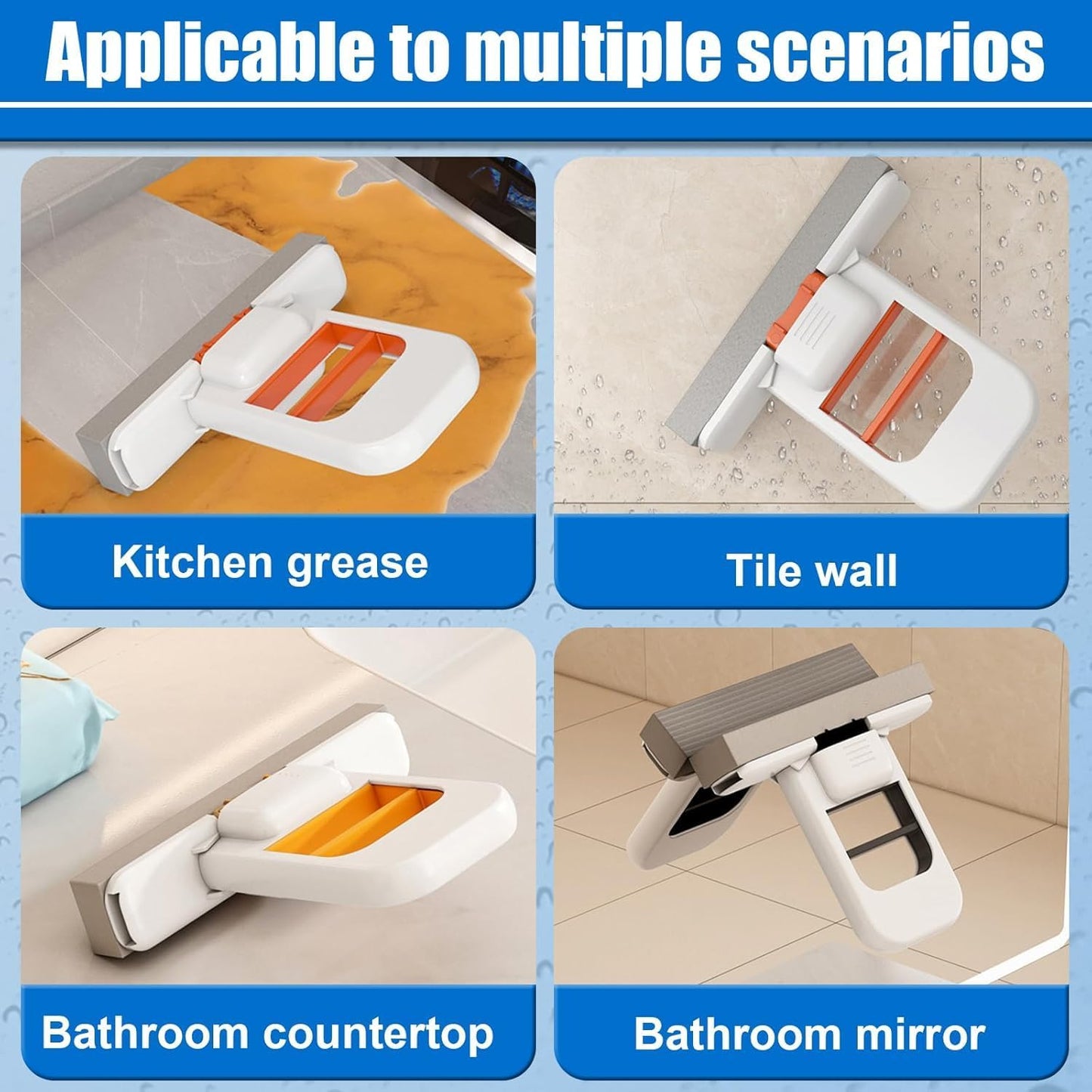 Foldable Water Absorbing Sponge Mop for Bathroom Kitchen Car Cleaning - Multi-Scene, Scratch-Free