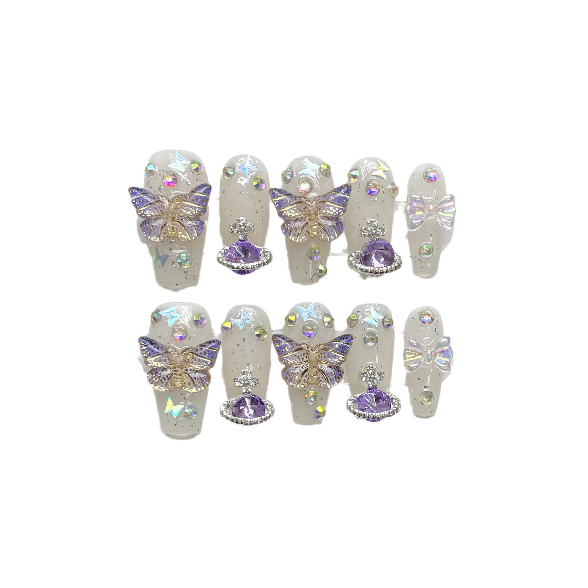 Luxury Purple Butterfly 3D Flashing Aurora Patch for Nail Art