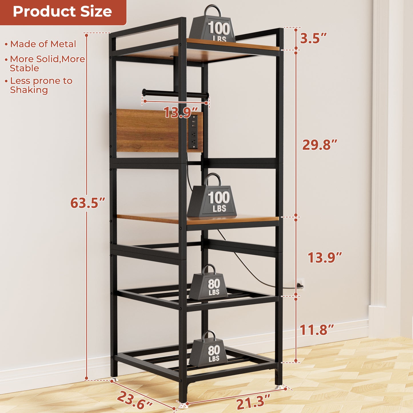 3D Printer Stand with Filament Storage - Heavy-Duty Metal Frame