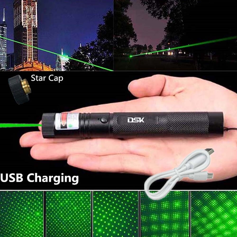 USB Rechargeable Green Laser Pointer Pen Light for Astronomy & Presentations