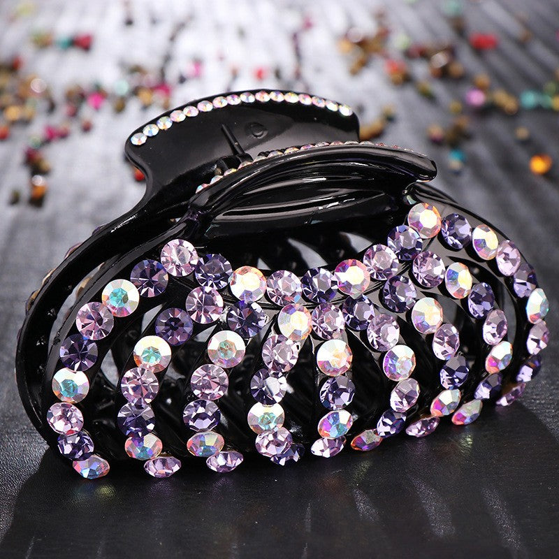 Large Female Rhinestone Hairpin - Korean Style Geometric Hair Accessory