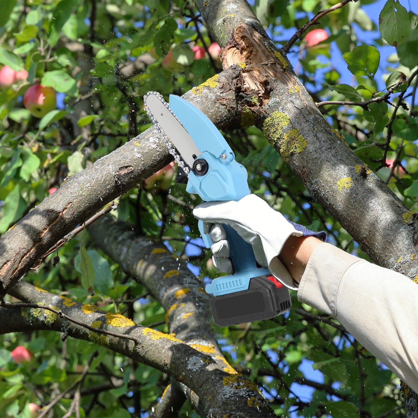 Mini Cordless Chainsaw 4-inch & 6-inch with Rechargeable Batteries - Light & Powerful Garden Tool