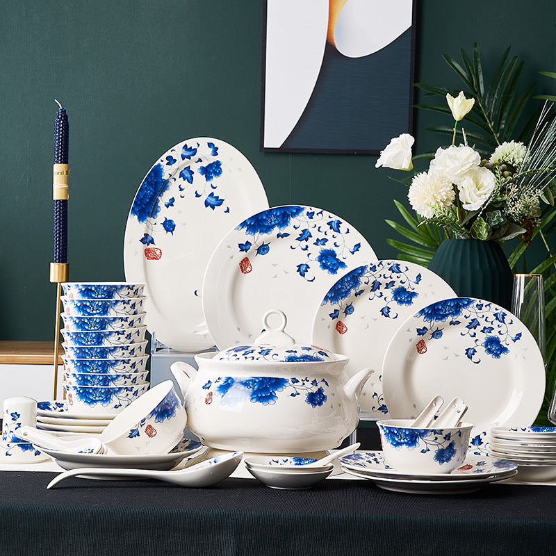 Ceramic Dinnerware Set with Bowls and Plates - Multiple Styles & Sizes