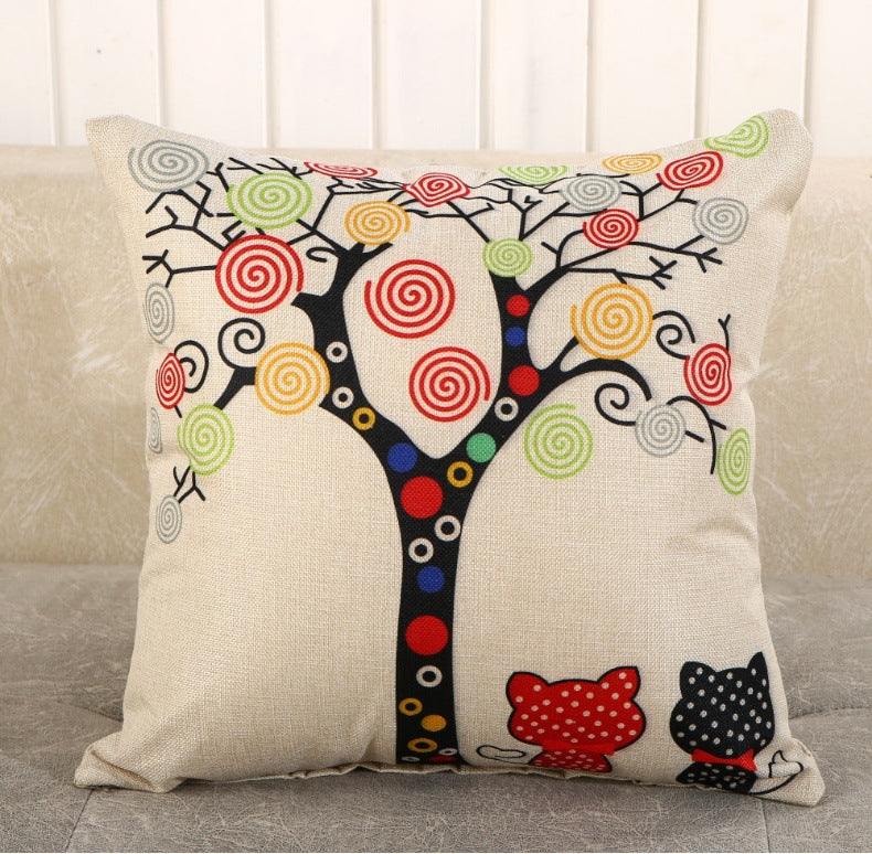Decorative Cartoon Print Pillow Covers & Cushions for Sofa Bed Bedroom