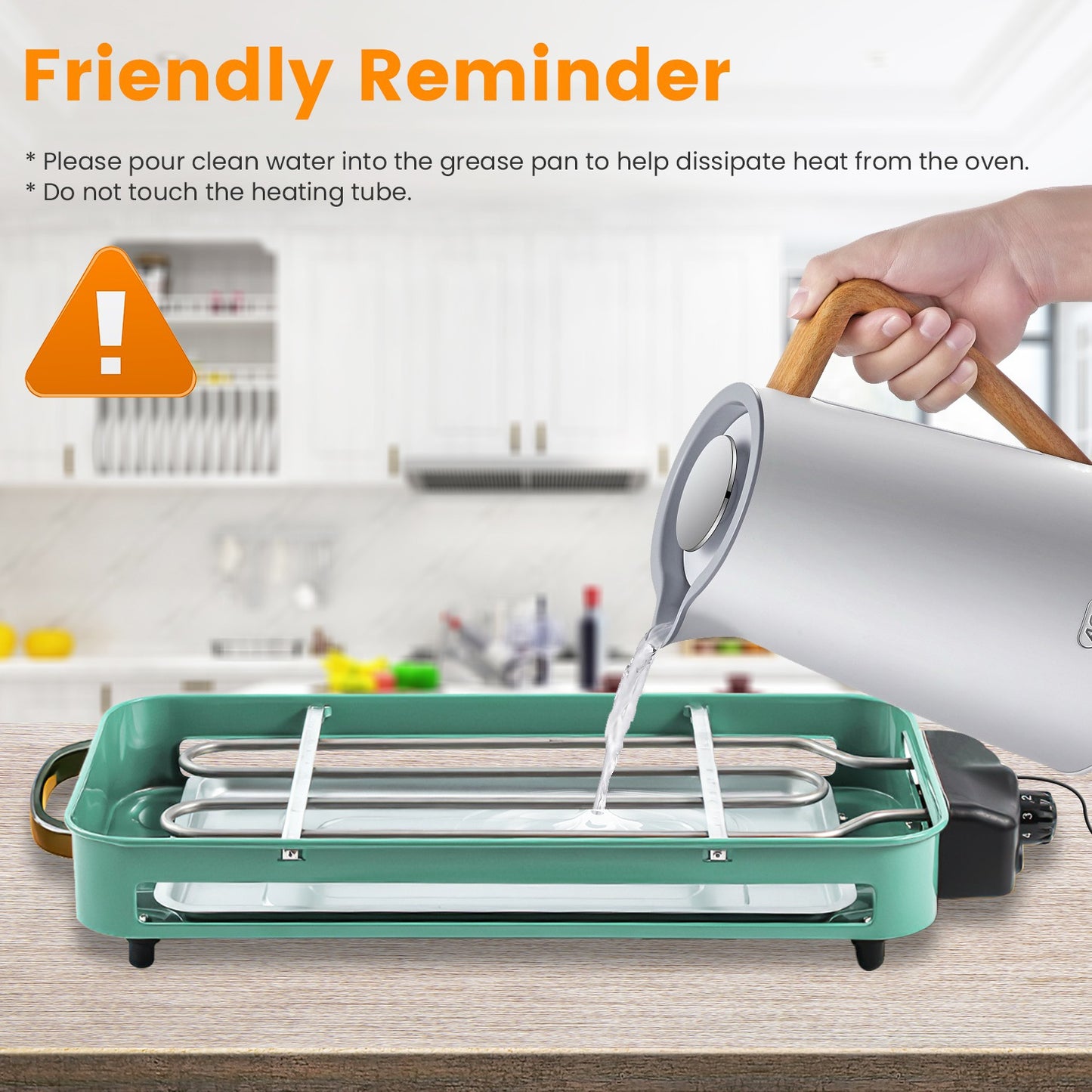 2000W Electric Indoor Grill - 2-in-1 BBQ & Baking Tray