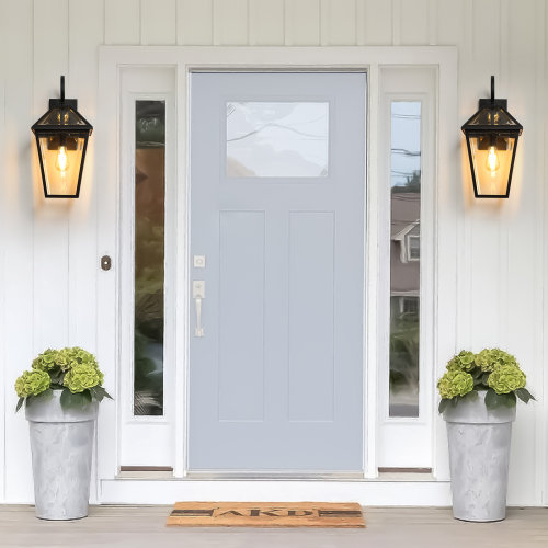 Outdoor Waterproof Wall Light with Support for Various Bulbs - Black, 2 Pack