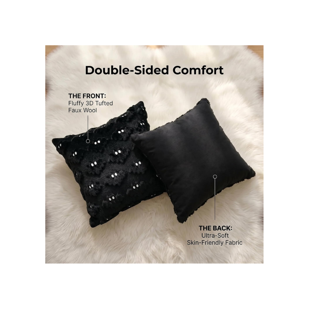 Halloween Bat Pillow Covers - Set of 2 Plush Cushion Covers