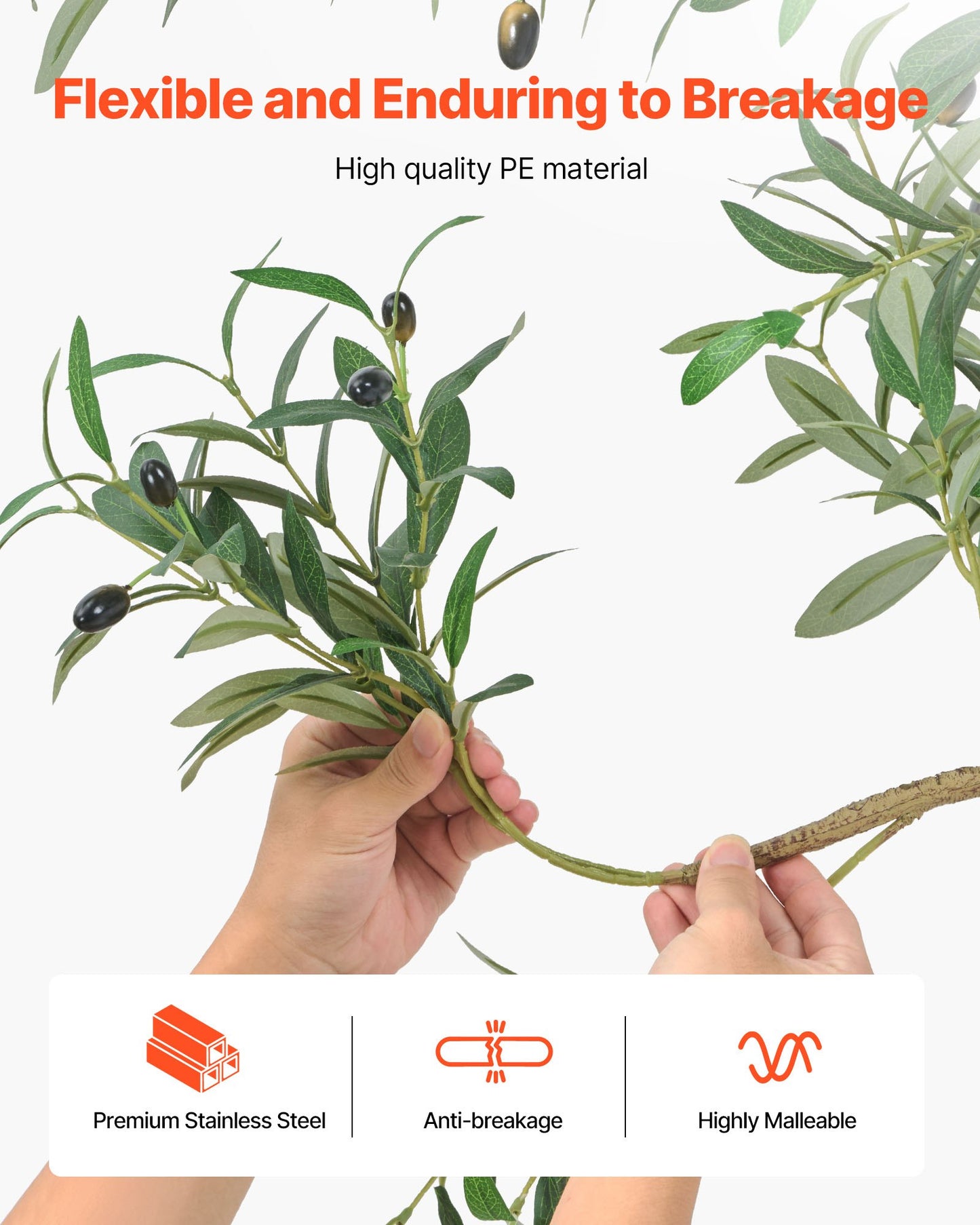 6FT Artificial Olive Tree with Black Pot - Tall Fake Plant for Home & Office Decor