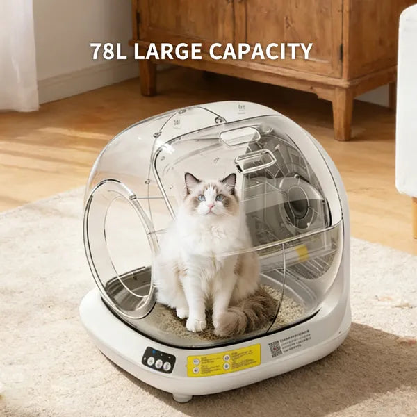 Automatic Cat Litter Box 78L Self-Cleaning Smart Enclosed Toilet with Tuya APP