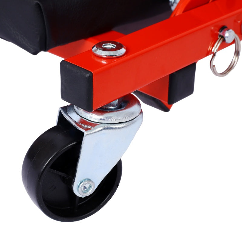 36-Inch Mechanic Creeper Seat - 2-in-1 Garage Tool, Supports 300 Lb, Red