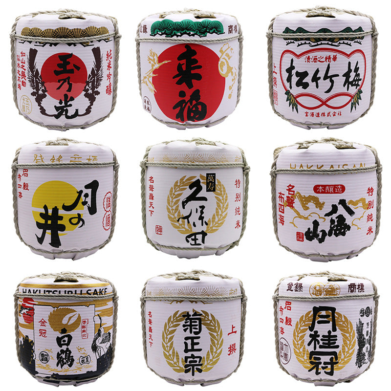 Japanese Decorative Wine Bottle Barrels for Restaurants & Home Decor