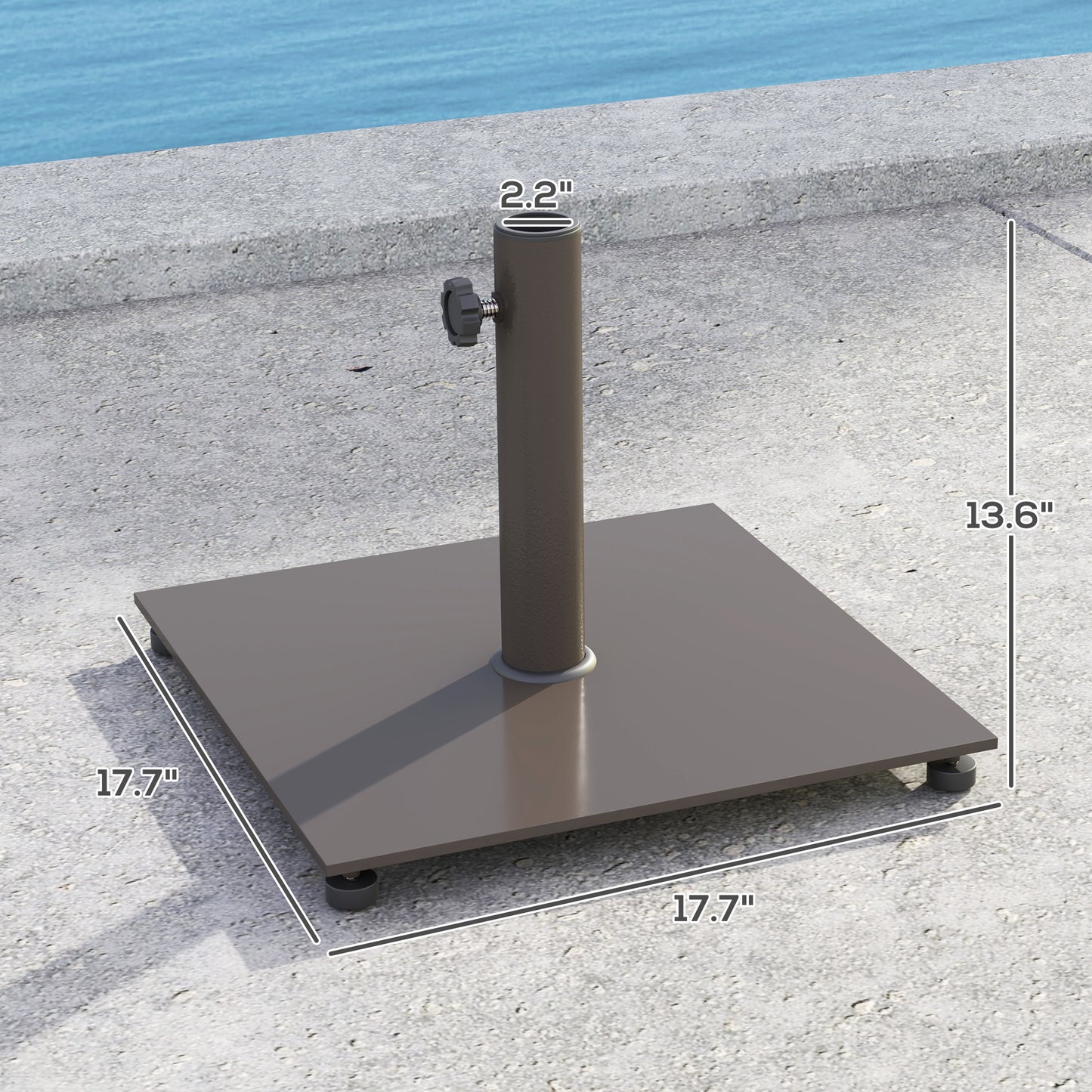 Heavy Duty Metal Patio Umbrella Base with Adjustable Foot Pads