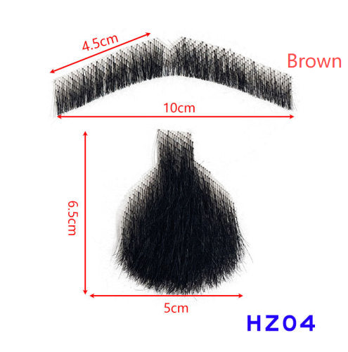 Hand-Woven Fake Beard & Eyebrow Makeup Props for Film & TV