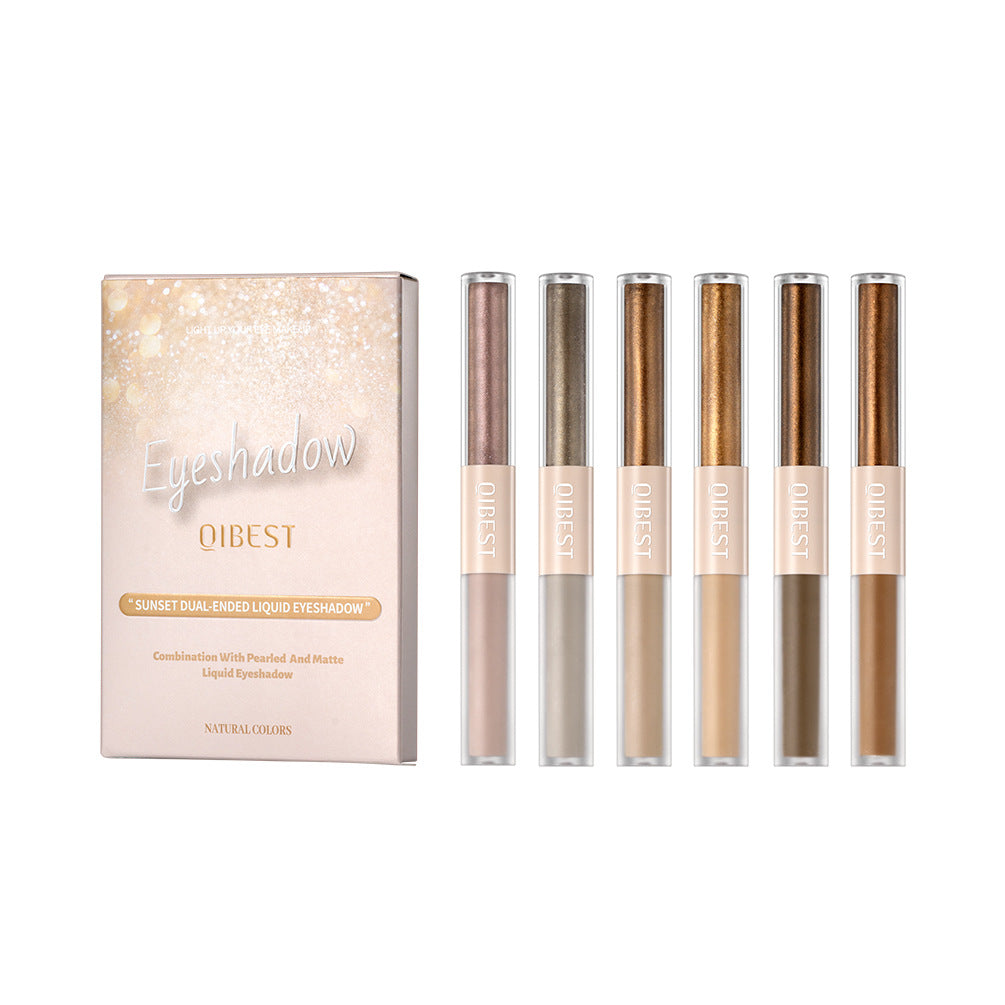 Liquid & Glittering Eye Shadow Palette - 6 Colors, Matte & Shimmer Finish