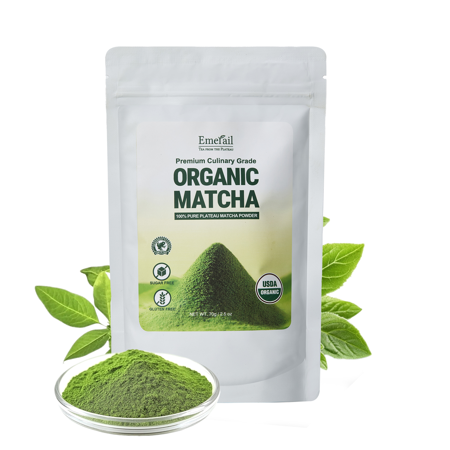 Premium Culinary Grade Matcha Green Tea Powder - 100% Pure Organic, 70g