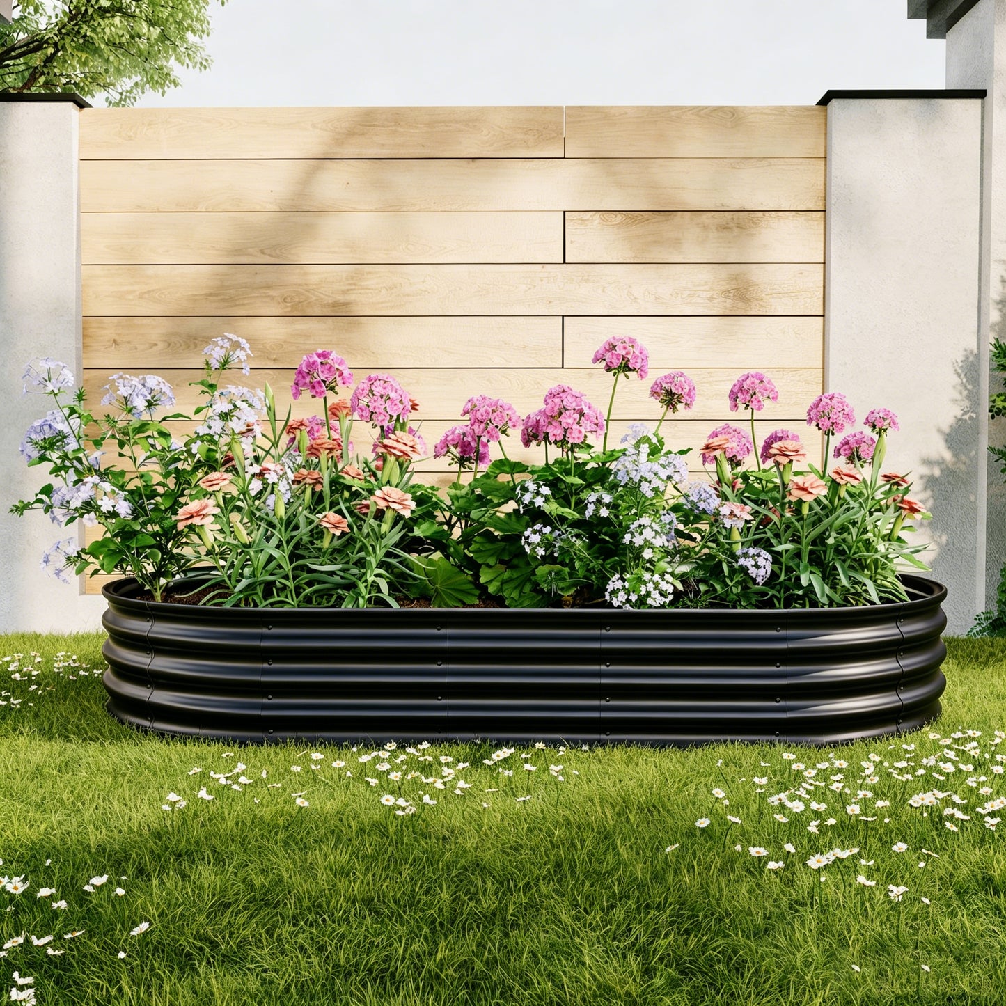 Galvanized Raised Garden Bed 8x4x1ft - Heavy Duty Outdoor Planter Box