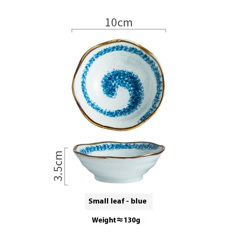 Ceramic Condiment Dish Set - Retro Style Hot Pot Vinegar Sauce Plate