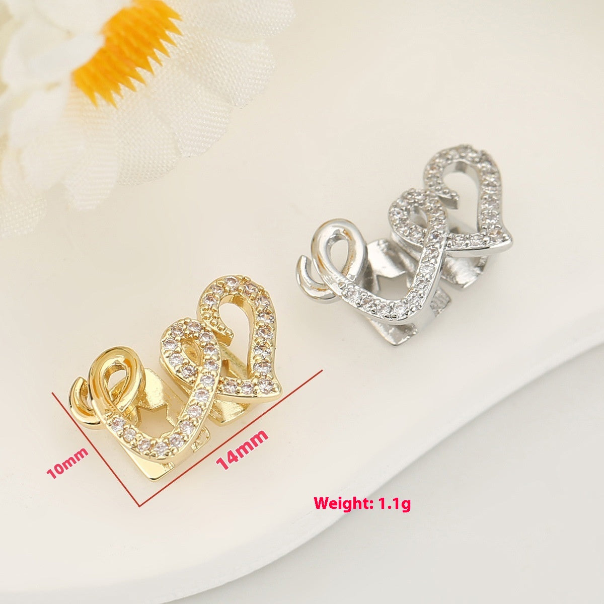 Double Love Copper Tooth Socket - Heart-Shaped Dental Jewelry for Weddings & Gifts