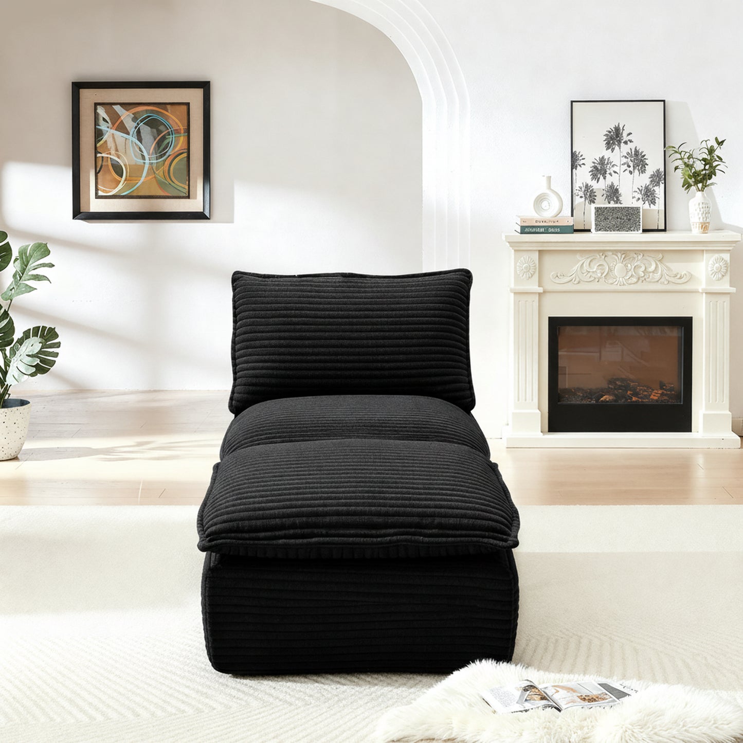 Dark Gray Modern Corduroy Cloud Sofa - Comfortable & Versatile