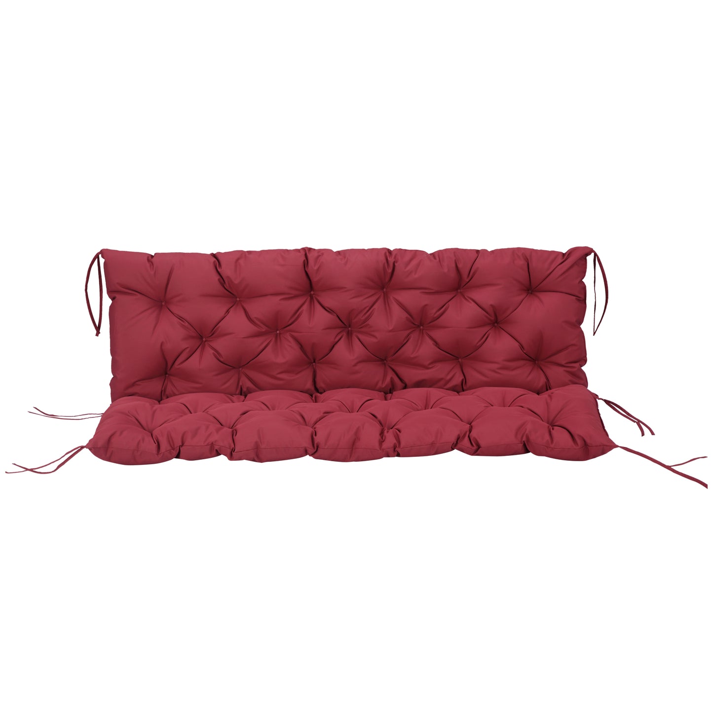 59" x 38" Tufted Outdoor Bench Cushion - Wine Red