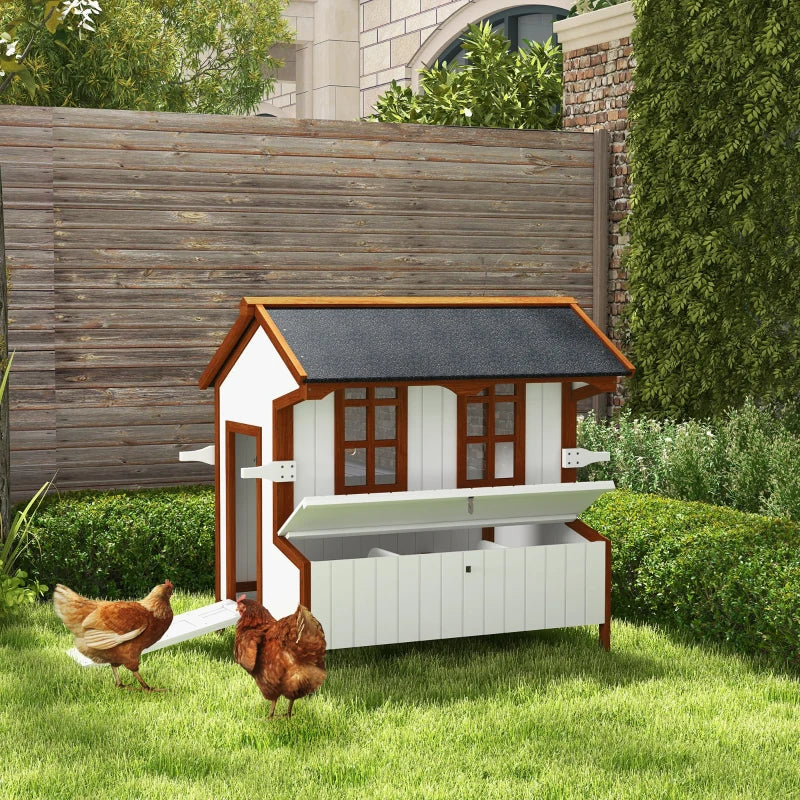 Wooden Chicken Coop for 3-5 Hens with Nesting Box & Waterproof Roof