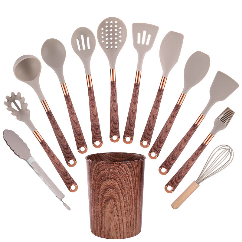 Silicone Kitchen Utensil Set 12 Pieces Non-Stick Spatulas & Holder