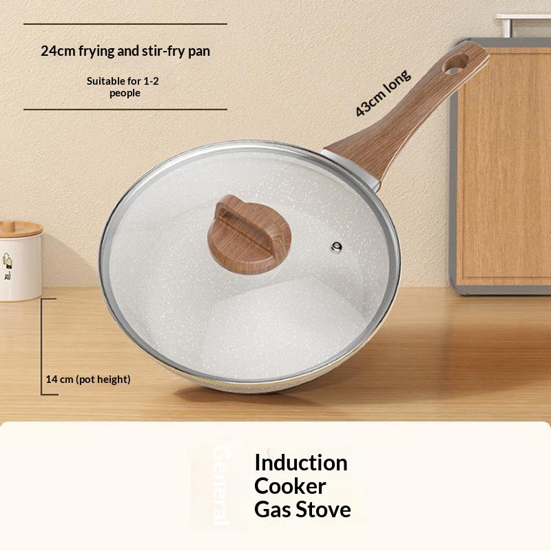 Non-Stick Flat-Bottom Frying Pan for Induction & Gas Stoves - Multiple Sizes