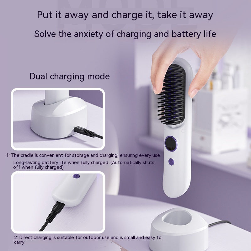Wireless USB Curling Iron - Straightening & Curling Hair Tool with Negative Ion