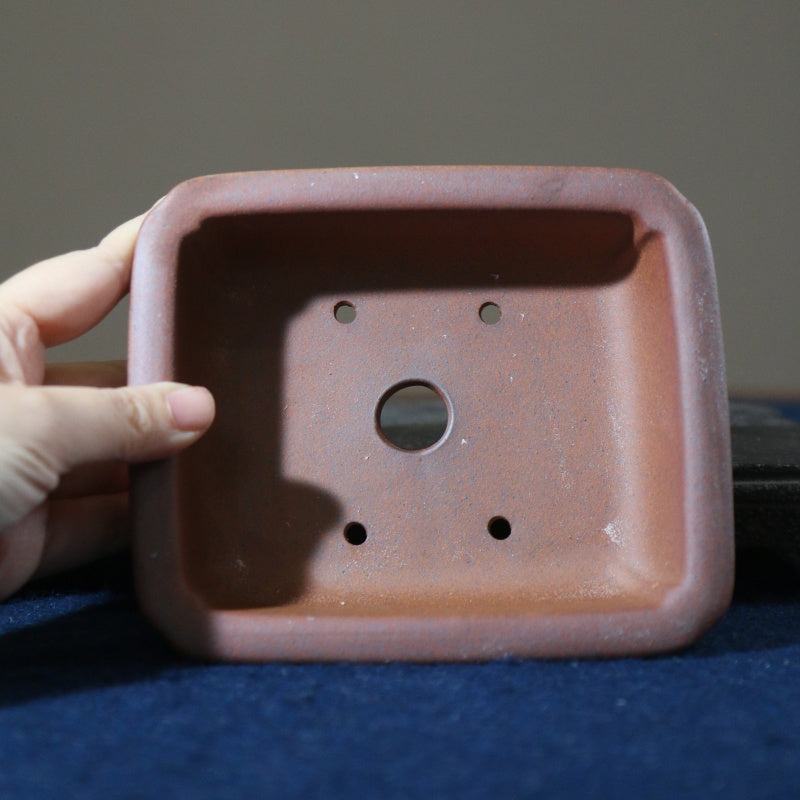 Wood-Fired Hexagonal Planter - Handmade Rectangular Garden Pot