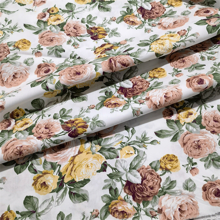 Large Cotton Peony Rose Fabric for Bedding and Home Decor - Multiple Styles