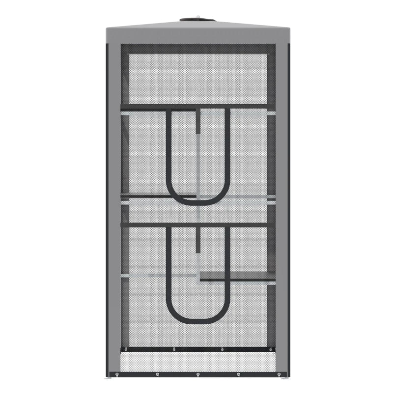 Outdoor Cat Enclosure Mesh Playpen with Steel Frame, 3 Platforms & 2 Doors